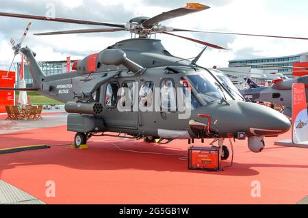 AgustaWestland AW139 Aeronautica Militare helicopter at Farnborough International Airshow. HH-139A Italian Air Force version for search-and rescue Stock Photo