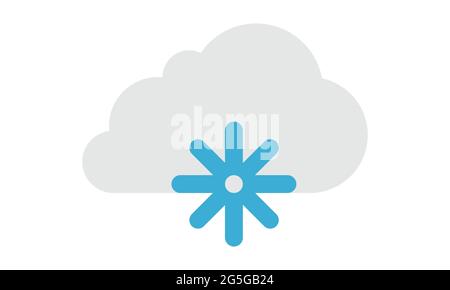 Weather overcast snowing icon in single color. Nature snowflakes winter Stock Vector