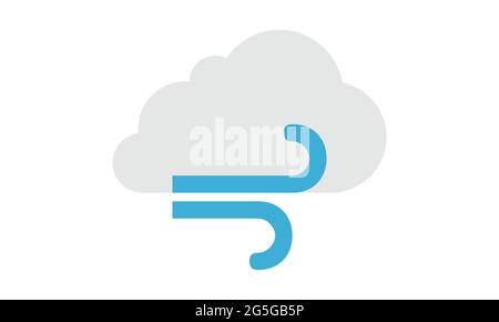 windy weather icon isolated on white vector image Stock Vector