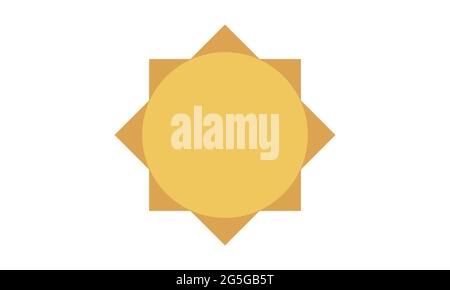 Sun icon in flat style for apps ui websites color vector image Stock Vector