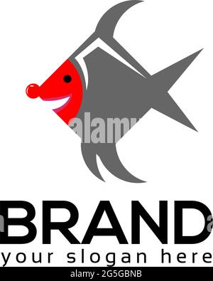 Clown fish stock logo template. flat design. Stock Vector