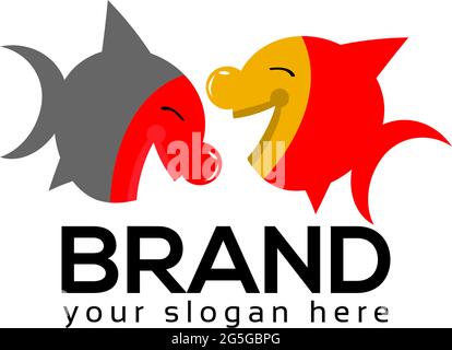 Clown fish stock logo template. flat design. Stock Vector