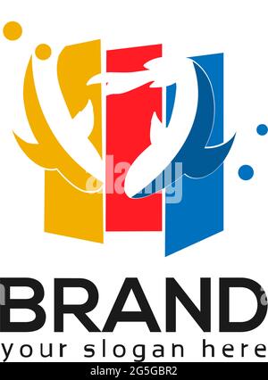 Goldfish colorful logo. Vector Illustration on white background Stock Vector