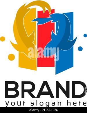 Goldfish colorful logo. Vector Illustration on white background Stock Vector
