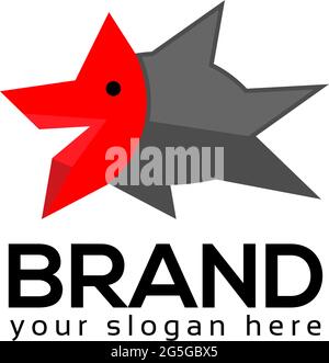 Fish stock logo template. Fish origami Stock Vector