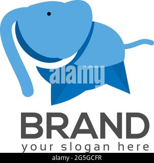 Elephant logo stock logo template, cute Elephant icon Stock Vector