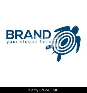 Target Turtle Logo, flat design. Vector Illustration on white background. Stock Vector
