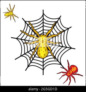 Spider insect icons set, Vector Illustration. Spider and cobweb. Stock Vector