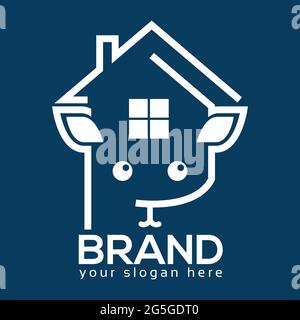 Goat house logo design template Stock Vector