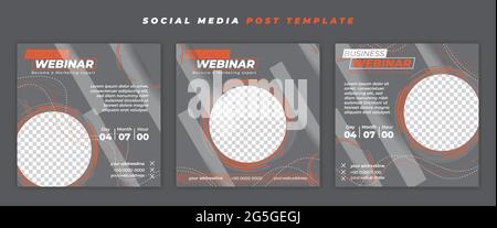 Set of Social media post template. Webinar invitation banner with circle design. good template for online advertising design. Stock Vector