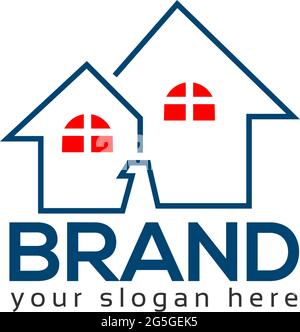 Eagle house stock logo template. Flat design Stock Vector