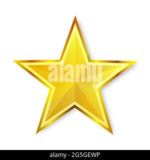 shiny golden star icon on white background, eps Stock Vector