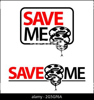 Save Me Icon. Concept for protect the snake. Vector Illustration on white background Stock Vector