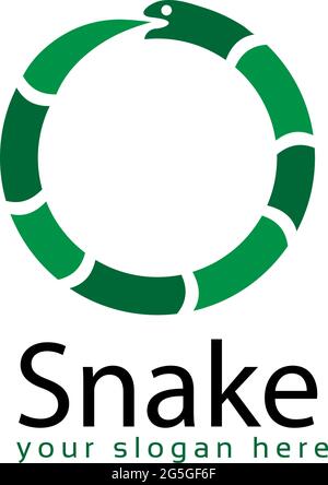 Circle snake logo template, flat design. abstract snake Stock Vector