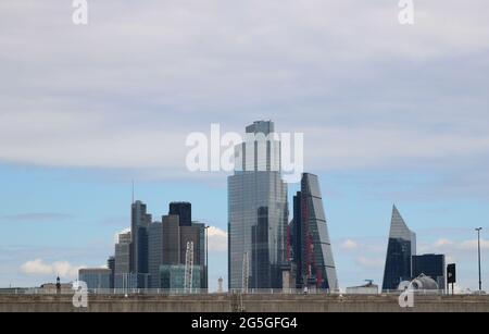 26 June 2021 - London UK: View of London City skyline with copy space Stock Photo