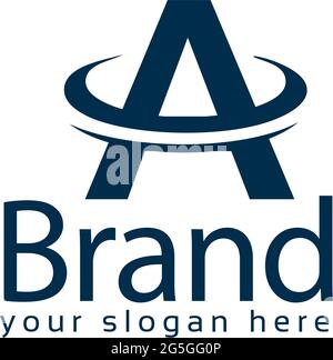 Letter A stock logo,.Swoosh Logo. A initial. Stock Vector
