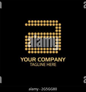 A logo template, A letter, Gold logo design. vector Stock Vector