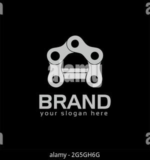 Letter A, Logo Letter A with chain and wrench. logo formed by chain Stock Vector
