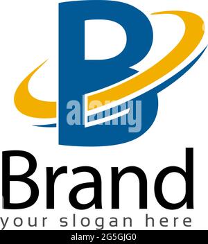 Letter B stock logo,.Swoosh Logo. B initial. Stock Vector