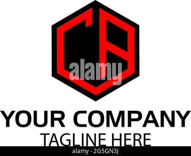 Letter CA stock logo, flat design. CA monogram Stock Vector