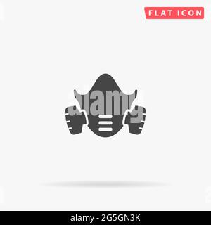 Protective respirator flat vector icon. Hand drawn style design illustrations. Stock Vector