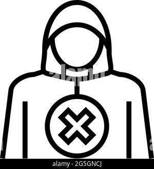 stranger thief prohibition children line icon vector illustration Stock ...