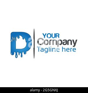 Melting letter D,  abstract letter D Stock Vector