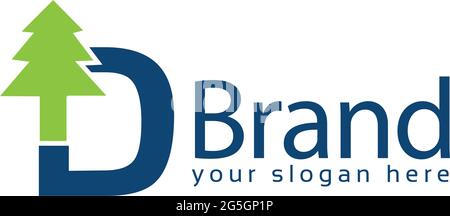 Spruce Letter d Logo. Vector Illustration Stock Vector