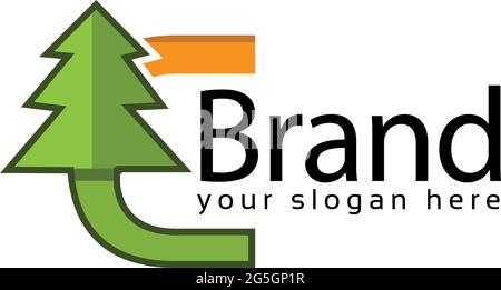 Spruce Letter c Logo. Vector Illustration Stock Vector