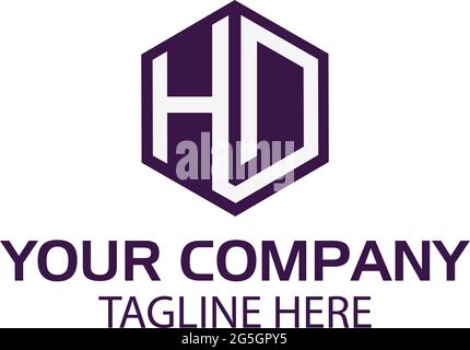 Letter hd stock logo, flat design. hd monogram Stock Vector