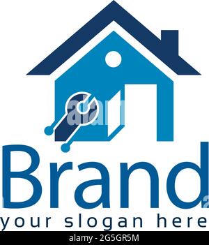 Home repair logo template, flat logo. Stock logo. vector Stock Vector