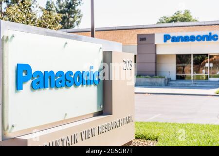 Sep 26, 2020 Mountain View / CA / USA - Panasonic headquarters in Silicon Valley; Panasonic Corporation is a major Japanese multinational electronics Stock Photo
