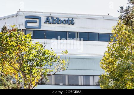 Sep 26, 2020 Santa Clara / CA / USA - Abbott Vascular headquarters in Silicon Valley; Abbott Vascular, Inc is part of Abbott Laboratories Stock Photo
