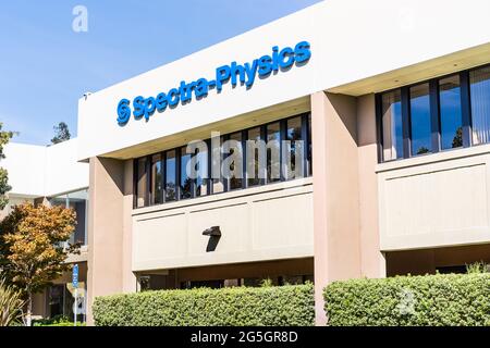 Sep 26, 2020 Santa Clara / CA / USA - Spectra-Physics headquarters in Silicon Valley; Spectra-Physics is an American laser company, part of MKS Instru Stock Photo