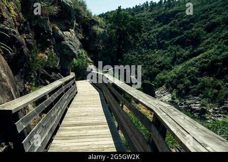 Paiva walkways along the River Paiva, Portugal. Stock Photo