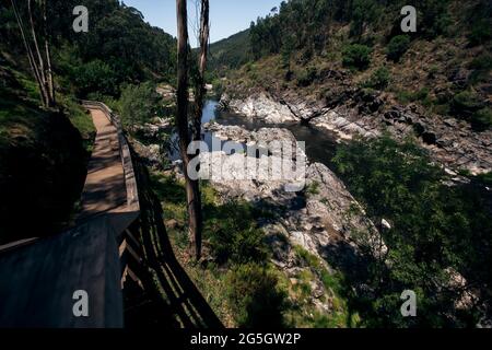 View of the Paiva walkways along the River Paiva, Nord Portugal. Stock Photo