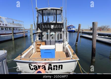 Charter fishing boats Captree State Park Long Island New York Stock Photo