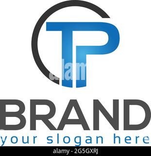 Creative Letter TP for technology logo Stock Vector