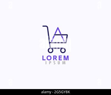 Initial Letter A shopping Logo Design template Stock Vector