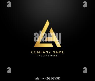 Unique modern geometric creative elegant letter A logo template. Vector icon. Stock Vector