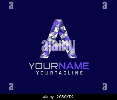 Unique modern geometric creative elegant letter A logo template. Vector icon. Stock Vector