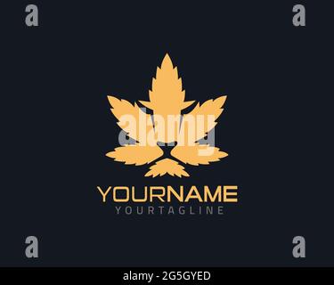 Lion leaf logo vector Stock Vector