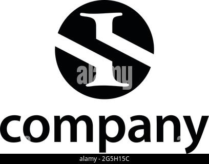 Letter SI stock logo, flat design. SI monogram Stock Vector