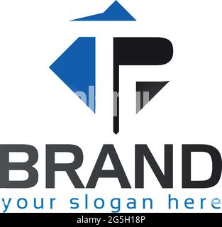 Creative Letter TP for technology logo Stock Vector