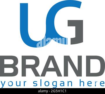 Creative Letter UG for technology logo Stock Vector
