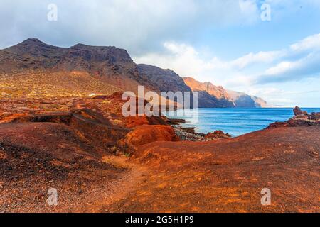 View of Los Gigantes from Mirador Punta de Teno at the western cape of Tenerife, Canary Islands, Spain Stock Photo