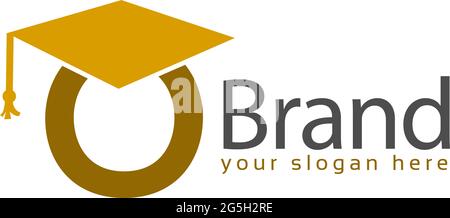 Graduation logo stock, Letter O, Education logo Stock Vector