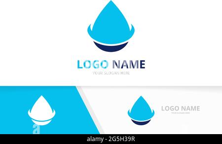 Abstract water drop logo. Aqua spa logotype design template. Stock Vector
