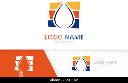 Water drop logo combination. Aqua droplet logotype design template. Stock Vector