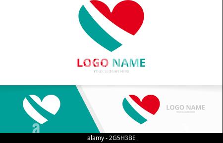 Heart, love logotype combination design template. Logotype for clinic, medical center business card Stock Vector